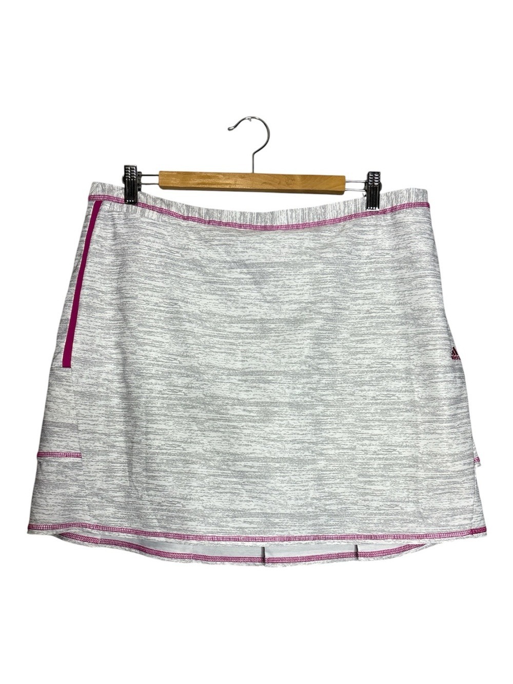 Adidas Climacool Skort White Gray Pink Side Zip Pleated Skort Skirt, size 12